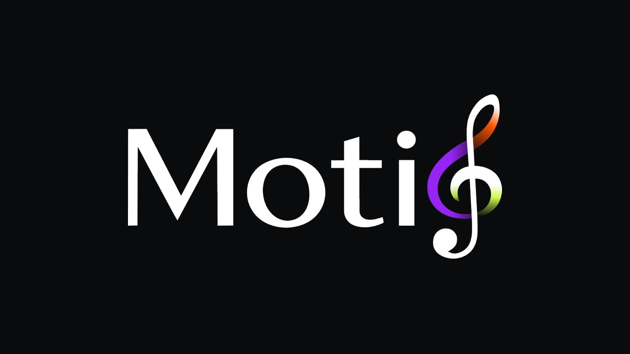 The Motif wordmark, ending in a treble clef